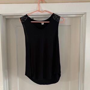 Old Navy Black Tank Top with Embellished Shoulders